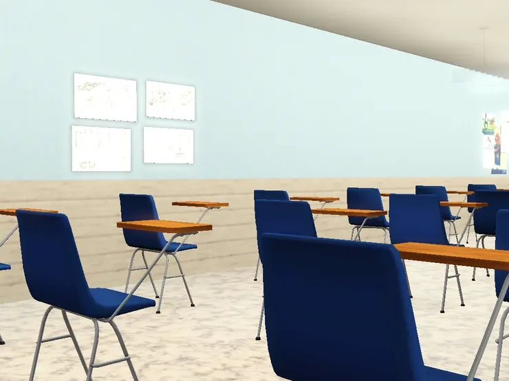 有些學生喜歡坐後面，便是這個情景。