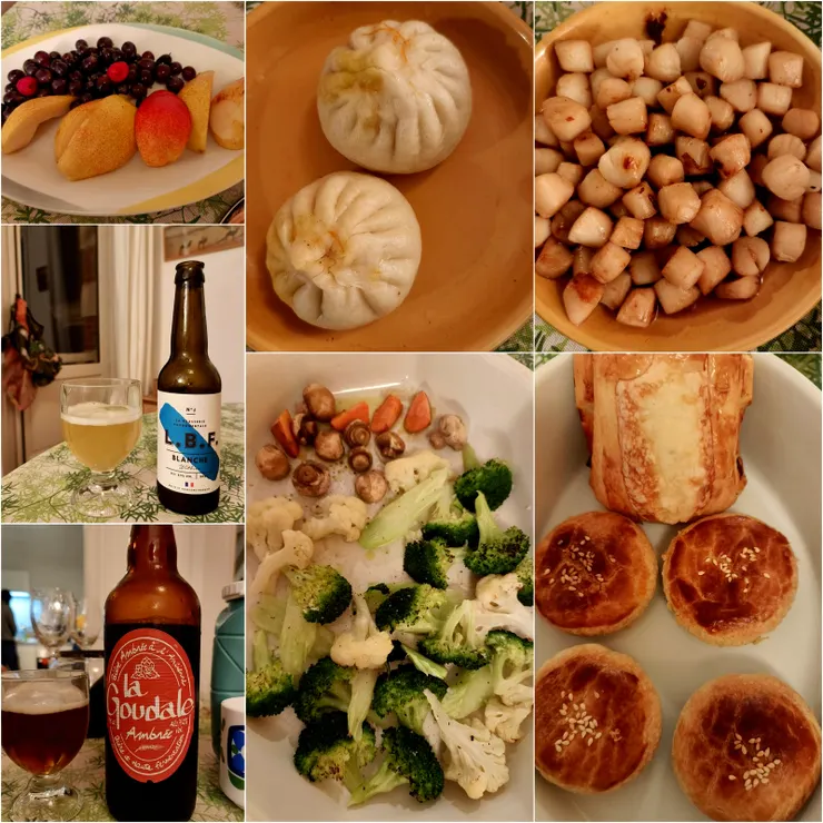 【不留戀自炊也很好返家八點半!我們的晚餐,開動時已過21:00,不過氣象預報明天陰雨,我們打算睡到自然醒才出門。】