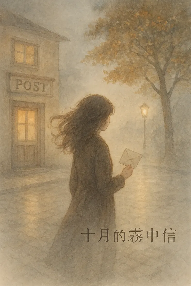 《十月的霧中信》意象示意圖。〈本示意圖由AI協助生成。〉