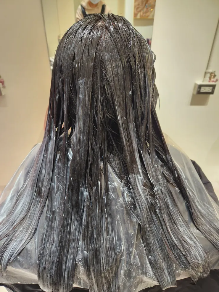 整頭上完藥劑囉