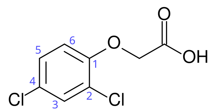 2,4-D。By Monolemma - Own work, CC BY-SA 3.0