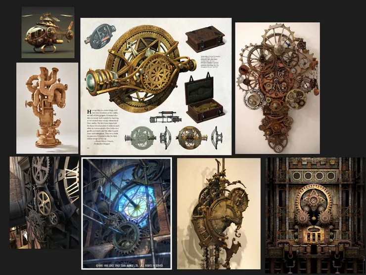 參考一些蒸氣龐克的齒輪結構