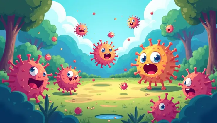 T 細胞在模擬戰場上練習攻擊卡通病毒，部分 T 細胞因反應不夠快被淘汰