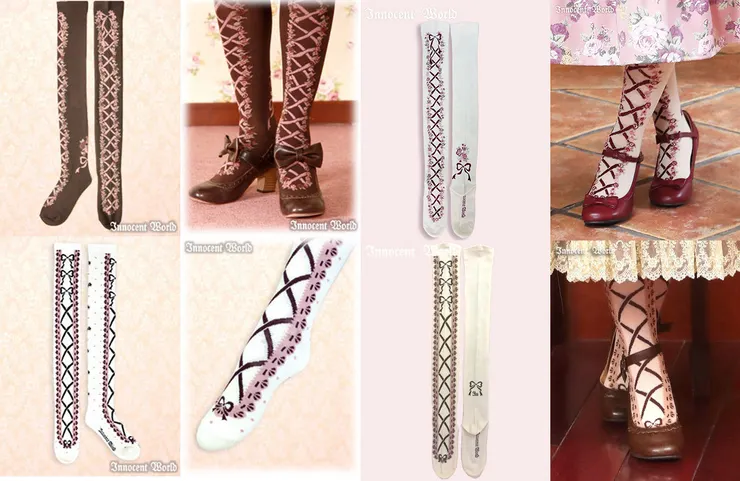 Innocent World 的四款印花過膝襪
