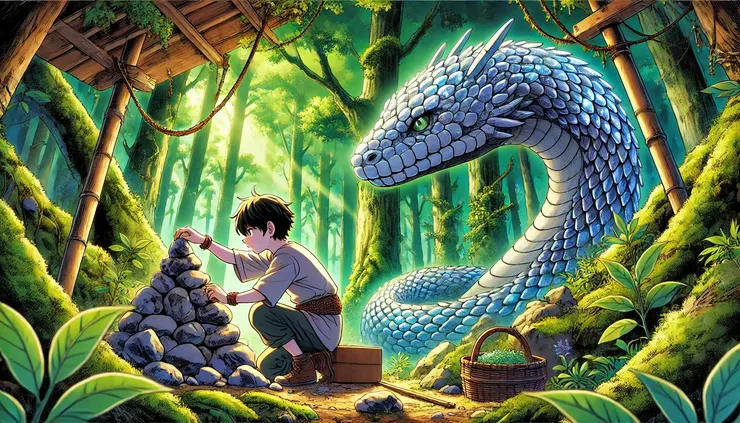 小旭開始動手，選擇最大石塊作為基底，層層堆疊。他一邊建造，一邊調整基底。每次石頭滑落時，他感到有些氣餒，但他都提醒自己：「耐心和觀察是成功的基石，我一定可以做到。」