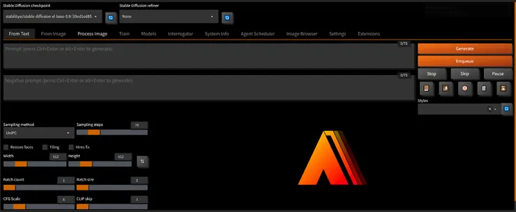 加上refiner模型選項的介面