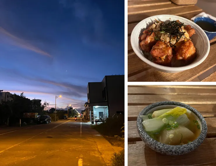 左:覓食路上;右:晚餐日料