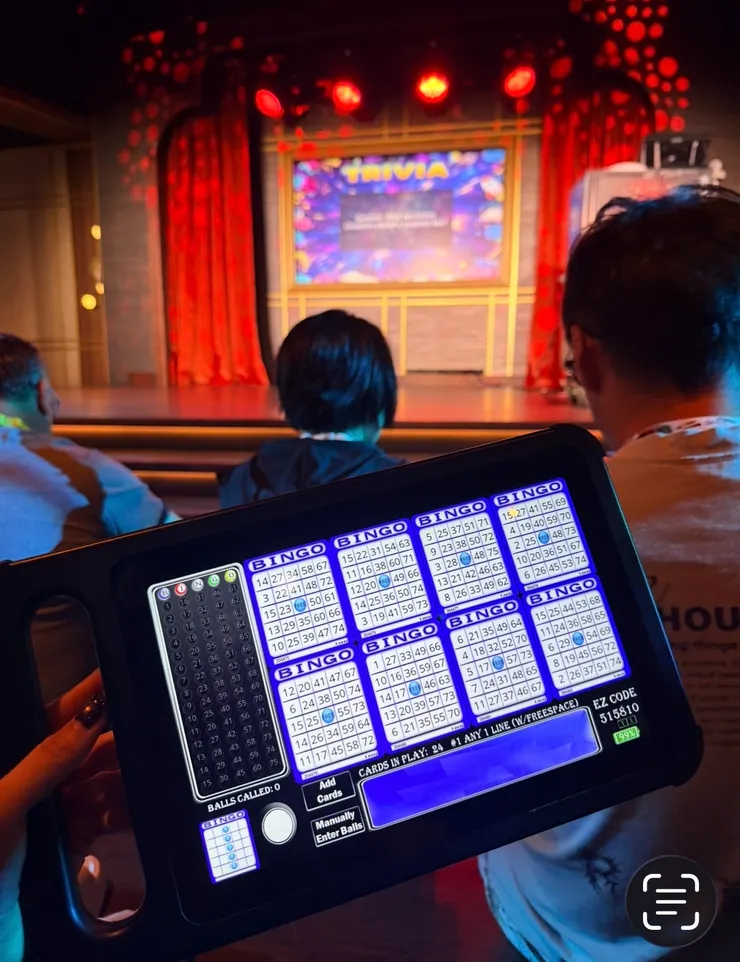 雖然船上沒有賭場，但可以玩玩賓果過過乾癮。