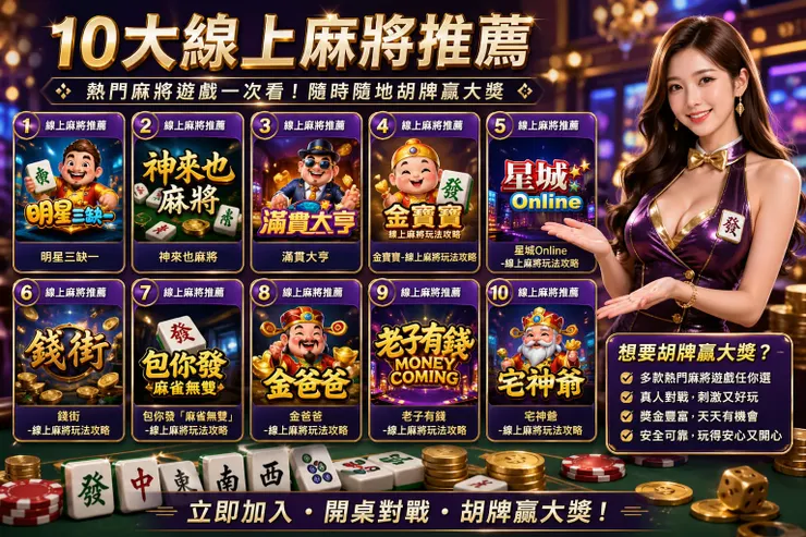 ▶10款線上麻將遊戲推薦！明星三缺一、神來也、滿貫大亨玩法攻略及致勝技巧