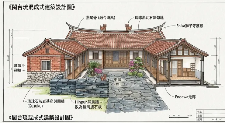 閩台琉混成式建築設計圖