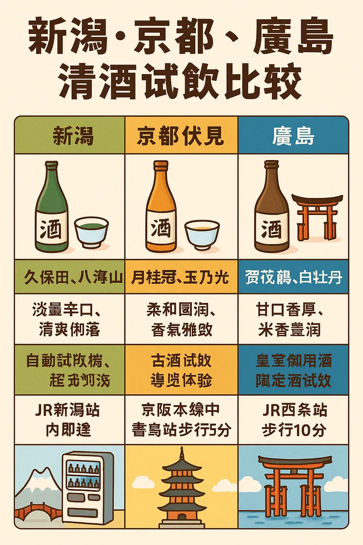 日本酒博物館試飲體驗：新潟、京都、廣島