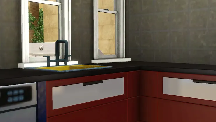 我思考了很久這裏到底擺放煮食爐還是洗手盆好,最後決定要一邊洗菜一邊看風景。