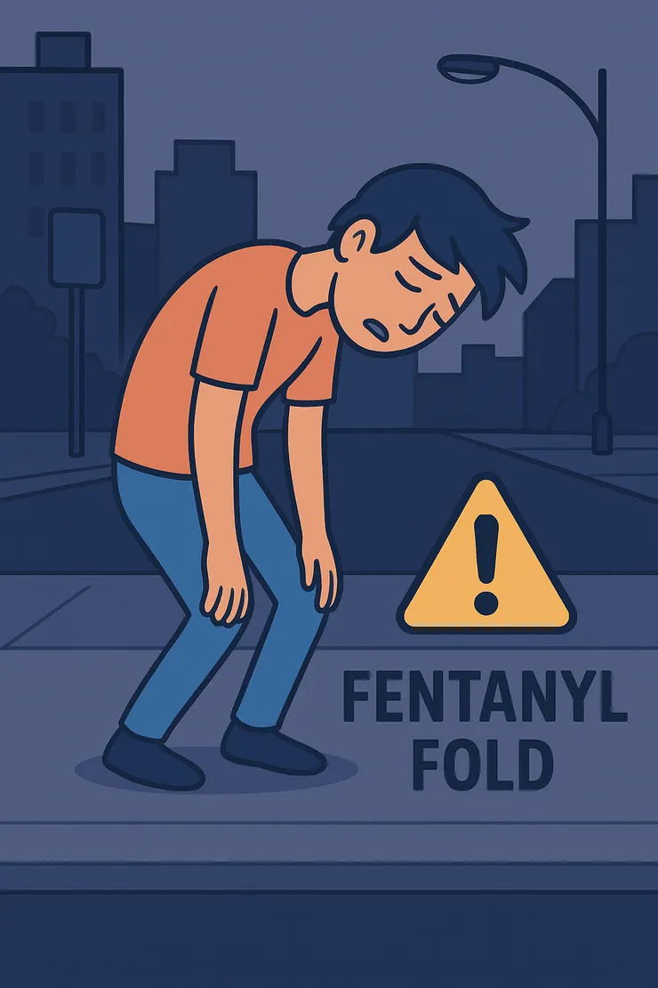 AI繪成的Fentanyl fold(但實際照片或景象更驚人，大家可以自行搜尋)