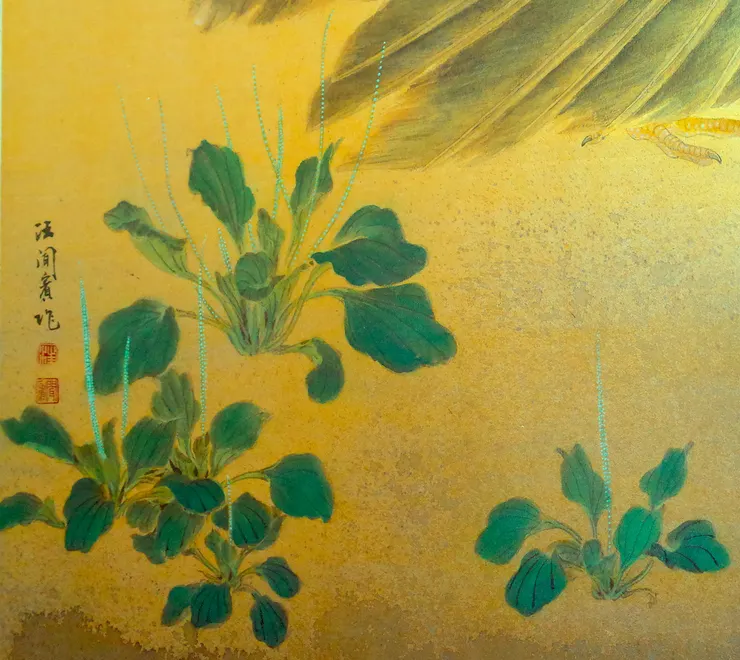 〈夏日閑庭〉局部－車前草