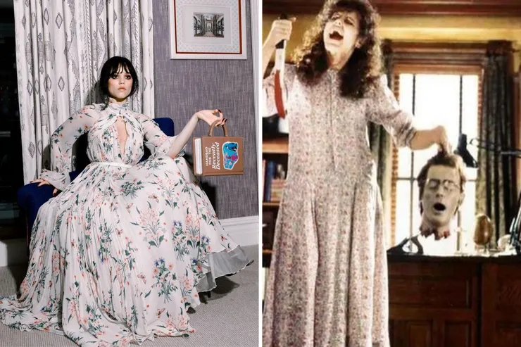 ▲ Jenna Ortega 身穿 Giambattista Valli 洋裝演繹劇中亡者家族的夫人 Barbara Maitland。圖片來源：INS @mrenriquemelendez