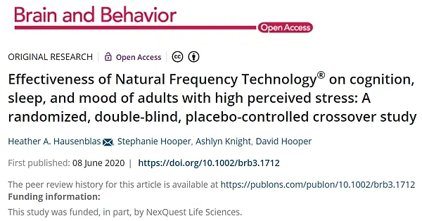 Dr. Hausenblas帶領團隊進行的自然頻率產品臨床試驗