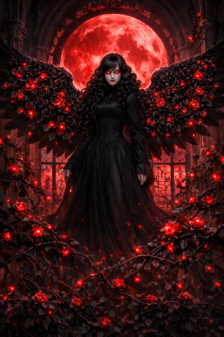 請ChatGpt幫我生成的BOSS主角。（黑色玫瑰花沒給我生成的完美啊，都變成紅的）