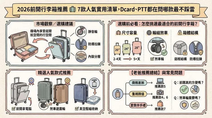 一圖看懂 2026 前開行李箱選購精華！收藏這張懶人包，挑選不踩雷