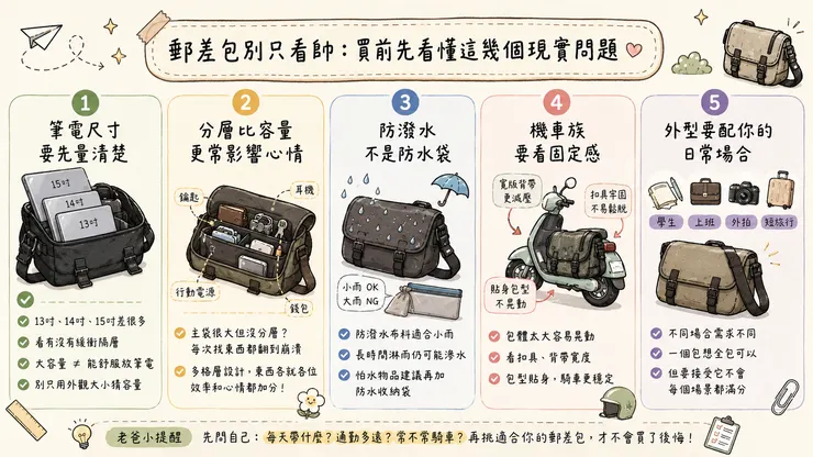 郵差包別只看帥:買前先看懂這幾個現實問題