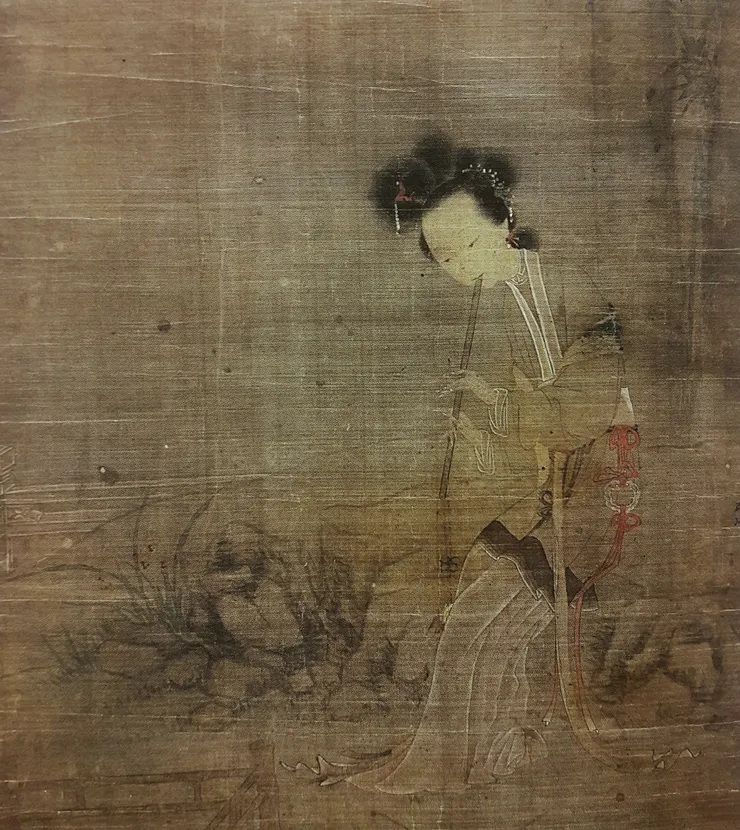 綠珠,西晉石崇寵妾,「美而艷,善吹笛」,圖為清代畫家改琦所繪綠珠像。