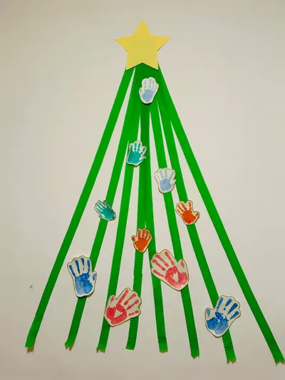 聖誕裝飾_手印聖誕樹