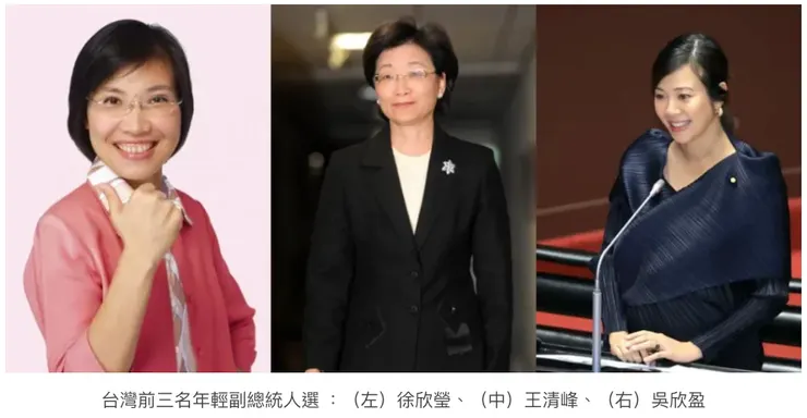 吳欣盈是第三年輕的副總統人選
