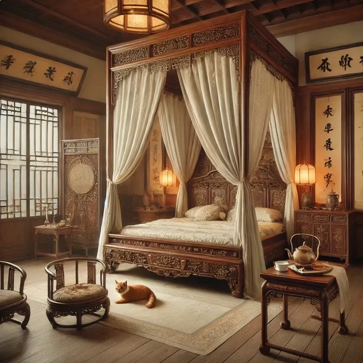 元辰宮的臥室，柑罵小公主優雅地趴在地上。