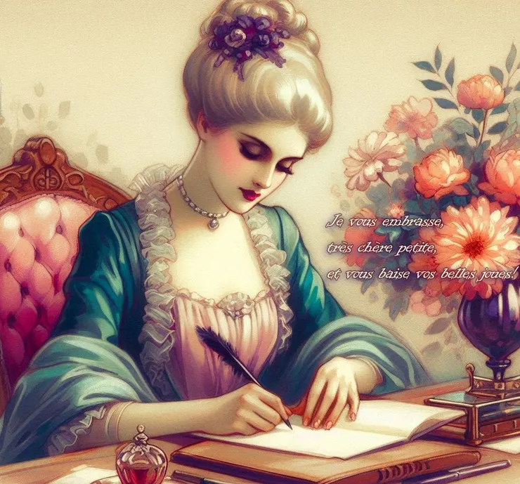 使用敬語並不一定會削弱親密感。塞維涅夫人在寫給女兒的信中使用了「您」（vous），而非「你」（tu）。這在當時的法國貴族社會很常見，「您」不僅表達尊重，也符合當時的禮儀和書信風格。