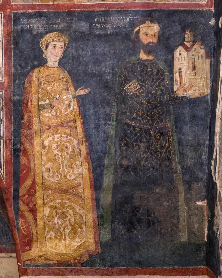 卡拉揚和妻子的肖像壁畫的複製品，於1973年作為保加利亞的禮物贈與聯合國，現掛於會議大樓二樓。卡拉揚的妻子德西斯拉瓦當時相當有名，後來她成為許多作家、詩人和藝術家的繆斯女神。她被認為是保加利亞女性的縮影，在文學和藝術中被描繪成美麗、自由、獨立的形象。