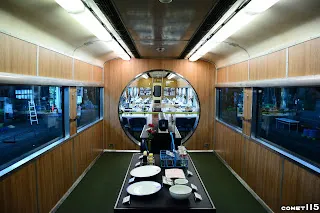 修復完成的原觀光號餐車內部（內部參觀需另預約導覽行程）