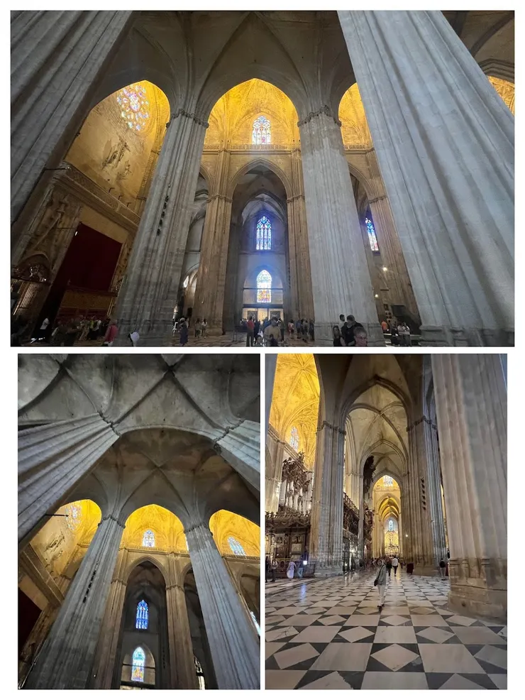 以拱頂、飛扶壁、修長的柱束等， 營造出輕盈、升天的感覺。