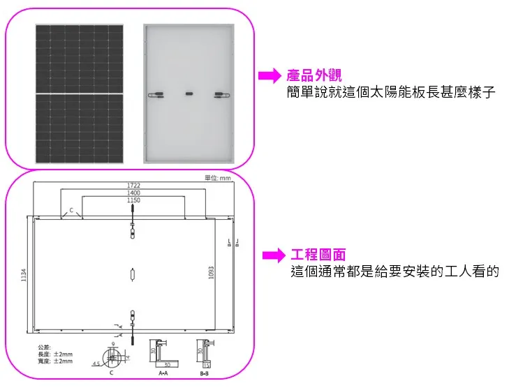 太陽能板的外觀