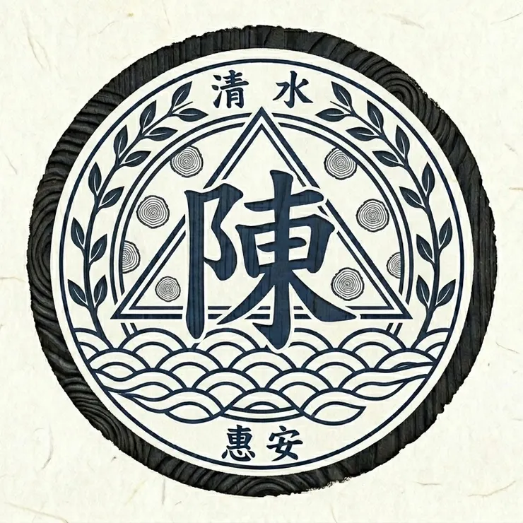 根據史料及家族特色製作的 清水陳家 家徽