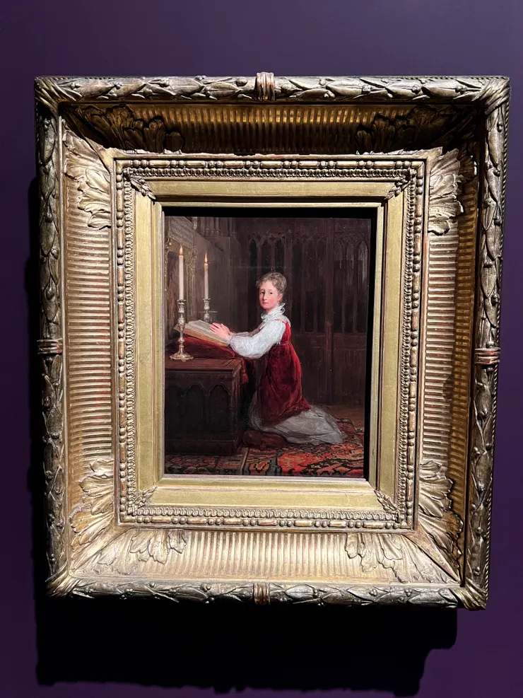 〈跪在祈禱臺的年輕女子〉