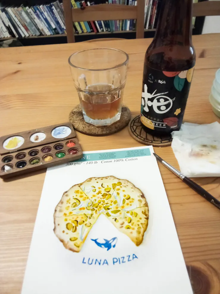 水彩配啤酒，享受邊畫邊喝