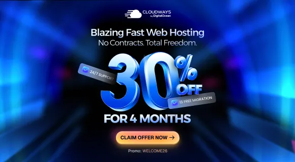Cloudways優惠碼【WELCOME26】限時 4 個月 30% 折扣!雲端主機首選平台介紹、評價與使用教學懶人包