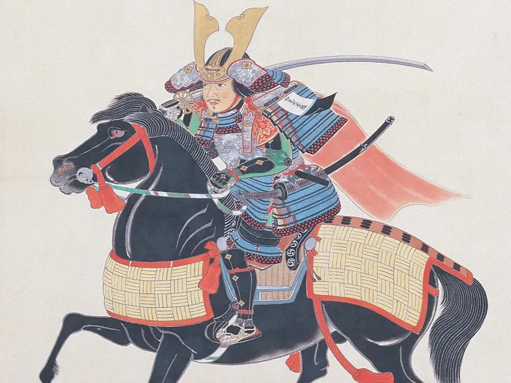 大内義弘像。山口県立山口博物館藏