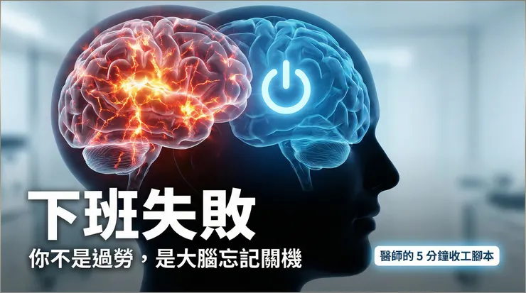 這不是過勞，這是大腦的「過度激發」狀態。找到開關，才能真正登出職場。（圖片來源：悅安身心診所）