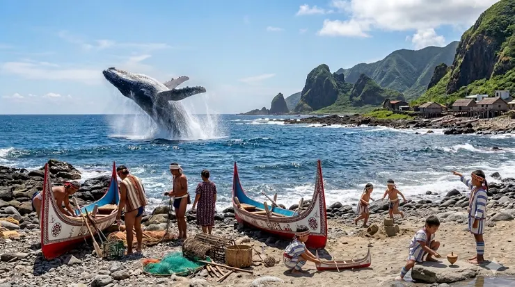 蘭嶼達悟族在近岸目擊大翅鯨破水而出就知道飛魚季即將來臨