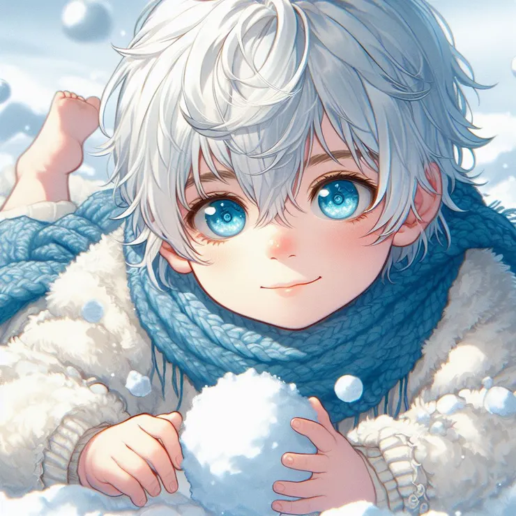 拿著雪球的孩子１