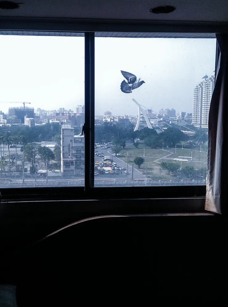 從中國城內的房間往外看臺南城區，可能是這樣的情境？