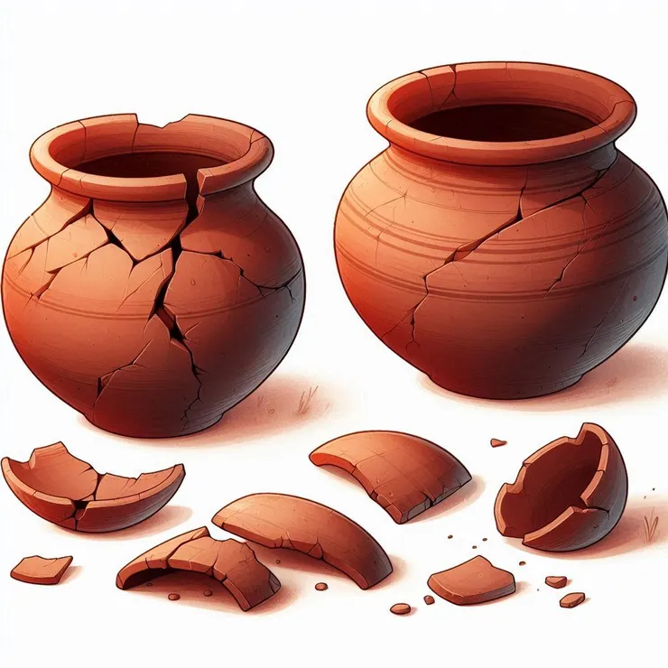 破損的陶罐，象徵著沒那麼完美的我們（圖片由 Bing 生成）