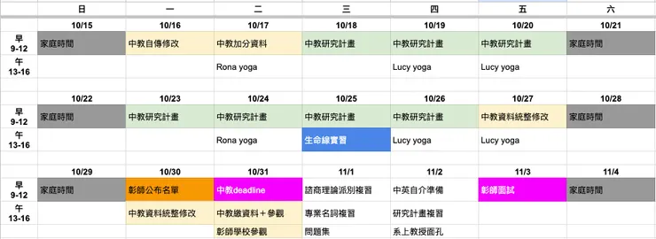 中教備審資料準備時程