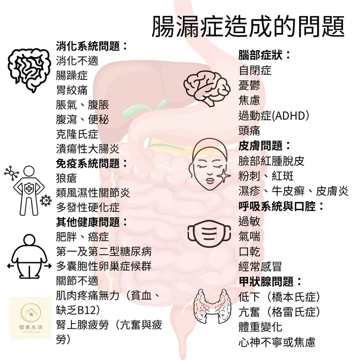 腸漏症造成的問題