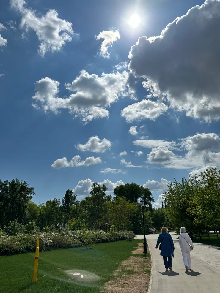 正中午的空曠公園。