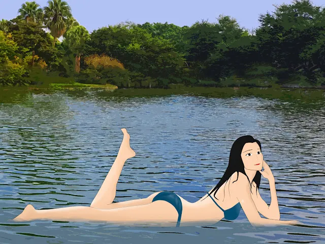 圖1:性感美麗的輕熟女示意圖。著作權主要保護「具體的著作」,而非抽象的「思想」、「概念」。所以如果您創作色情小說,表達「輕熟女有成熟性感之美」的思想,這個思想本身不受著作權保護。