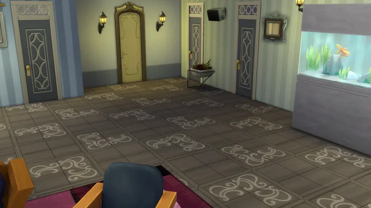 地板是有花的木地板，讓人感覺溫暖。