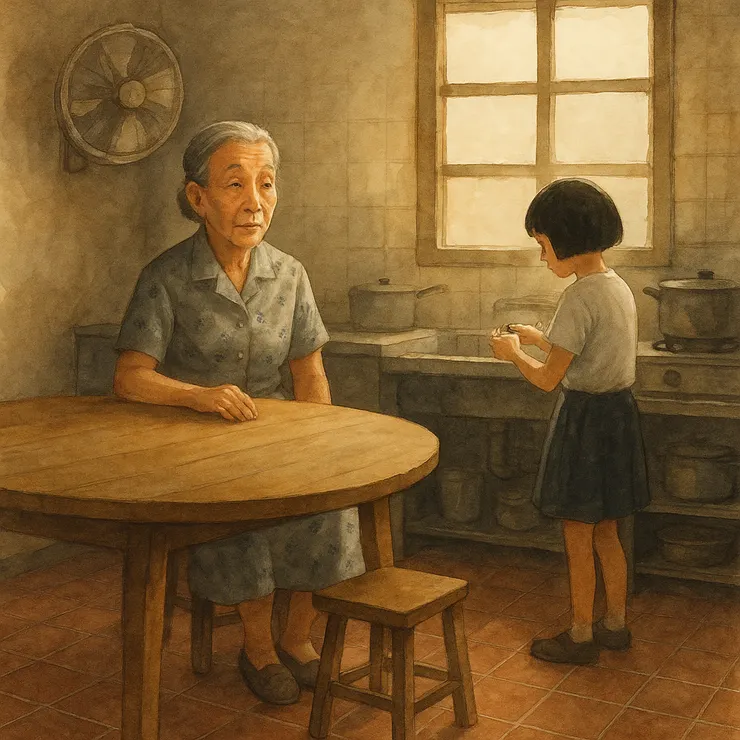 阿嬤陪著我在廚房ChatGPT生成