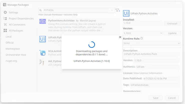 python套件下載畫面
