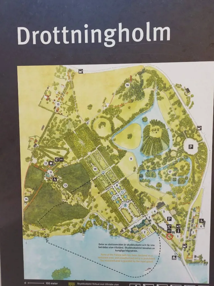 卓寧霍姆宮平面圖，占地廣闊！ 卓寧:瑞典語『皇后』之意 霍姆:小島